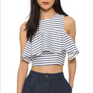 J.O.A Flounce Crop Top